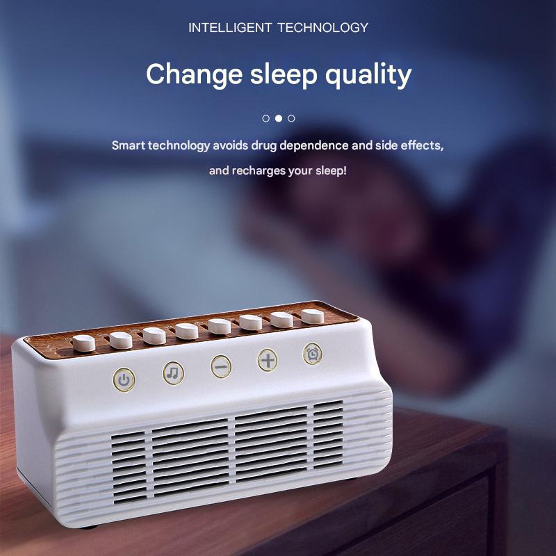 Retro White Noise Sound Machine & Bluetooth Speaker - 8 Nature Sounds, Smart Timer(Black and white) 4