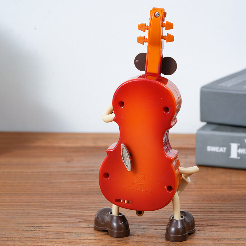 Dancing Musical Instrument Figurines - Wind-Up Guitar & Cello Toys with Moving Parts(Guitar) 5