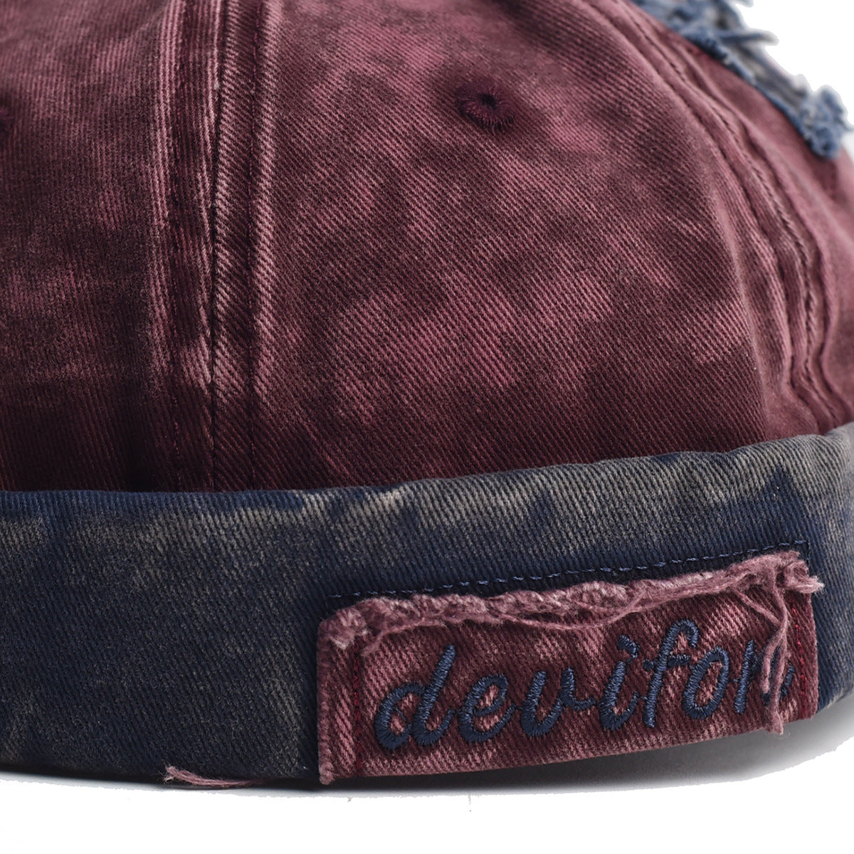 Vintage Washed Cotton Docker Cap - Unisex Brimless Beanie Hat with Star Patch(Green) 3