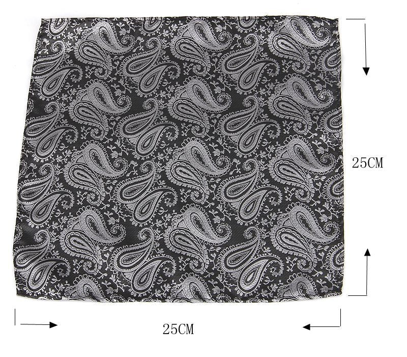 Men's Formal Paisley Ascot Cravat & Pocket Square Set - Adjustable Necktie for Weddings(Red pattern) 4