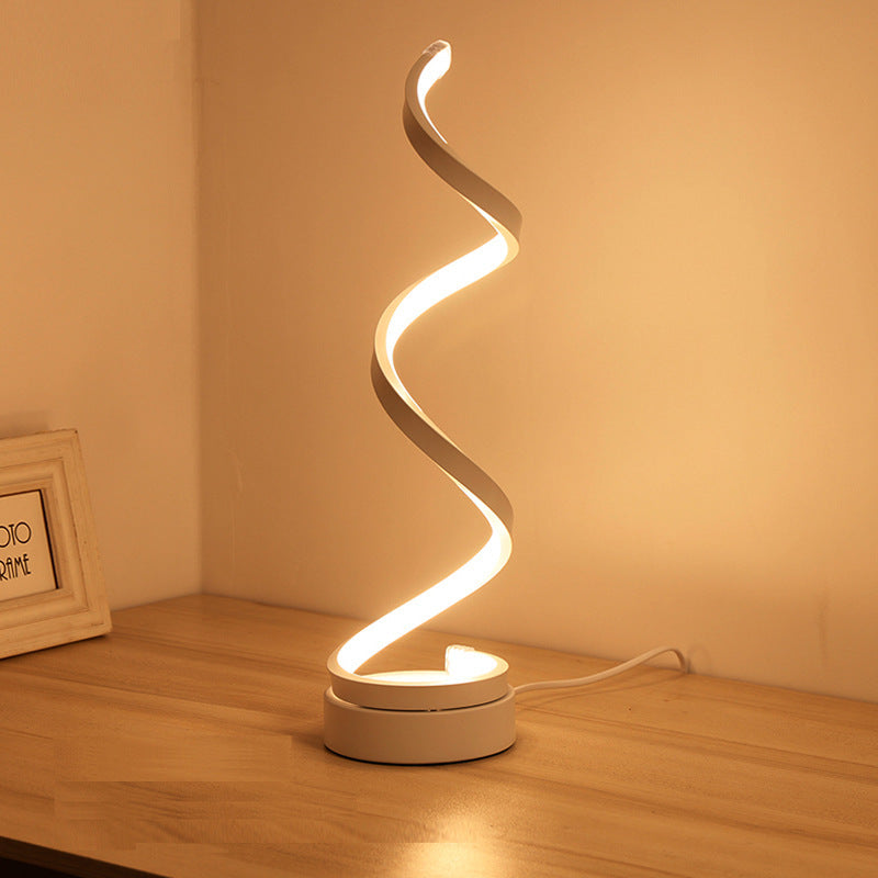 Modern Spiral LED Table Lamp - Dimmable, 3 Light Modes(white) 5