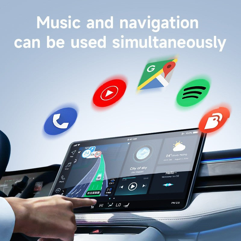 2-in-1 Wireless CarPlay & Android Auto Adapter - Plug & Play Dongle for Cars(Applicable to iPhone-White) 3