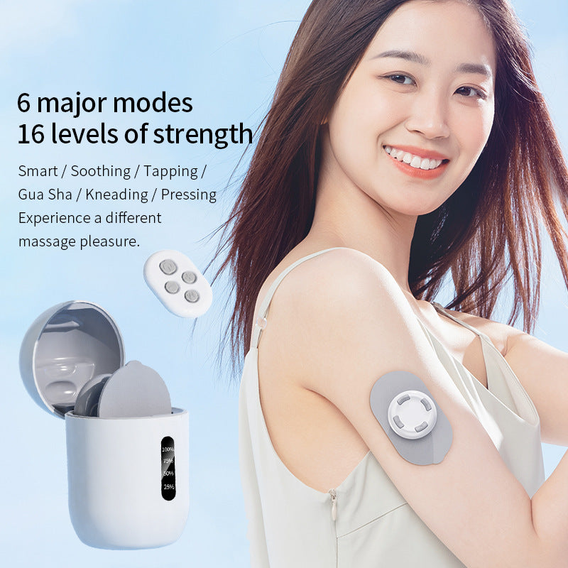 Smart Cervical Spine EMS Massager Sticker with Remote Control & Charging Case - 6 Modes, 16 Strengths(white) 4
