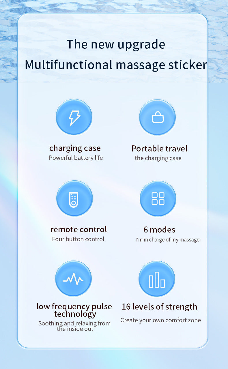 Smart Cervical Spine EMS Massager Sticker with Remote Control & Charging Case - 6 Modes, 16 Strengths(white) 6