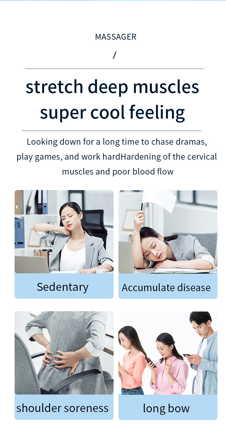 Smart Cervical Spine EMS Massager Sticker with Remote Control & Charging Case - 6 Modes, 16 Strengths(white) 7