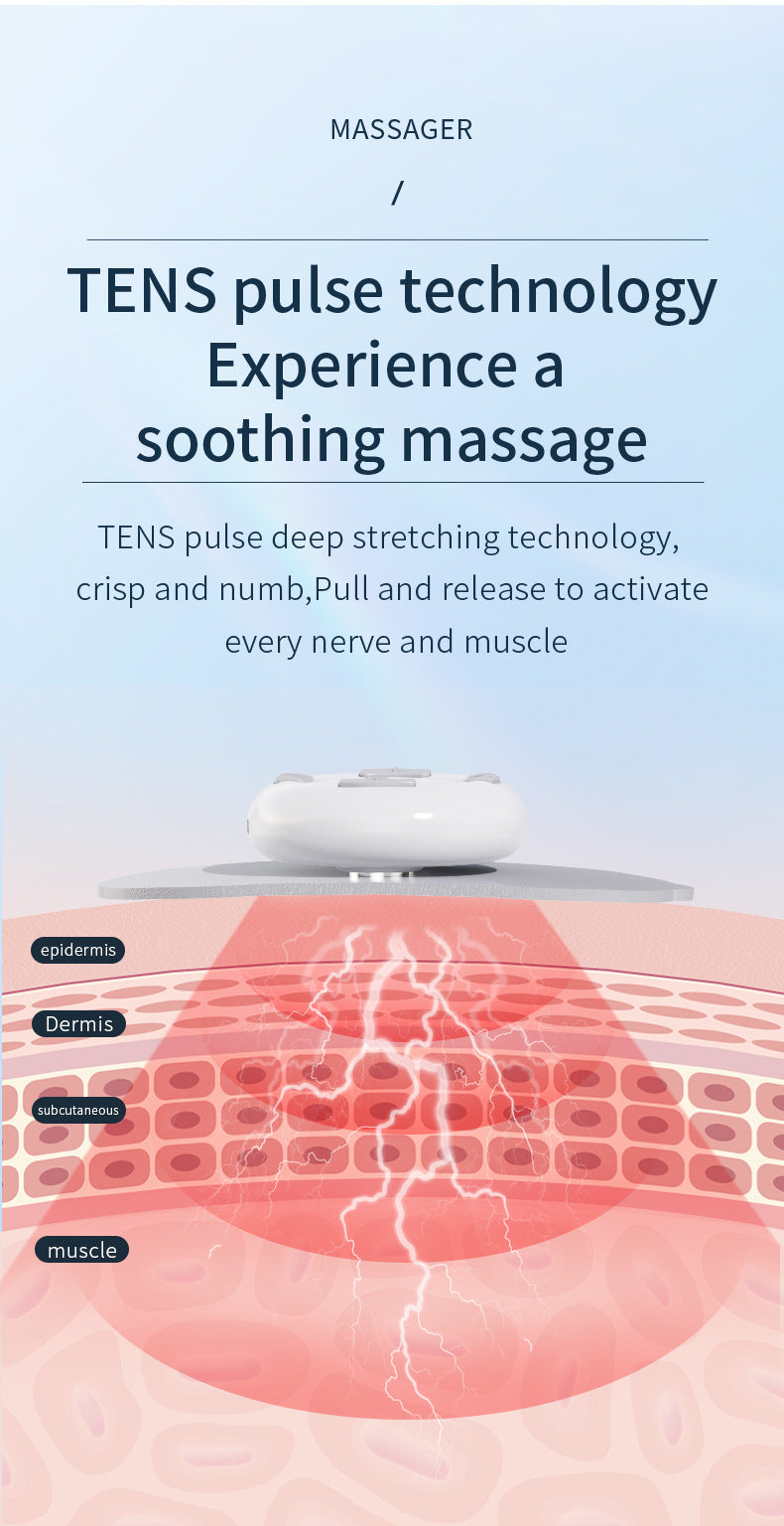 Smart Cervical Spine EMS Massager Sticker with Remote Control & Charging Case - 6 Modes, 16 Strengths(white) 8