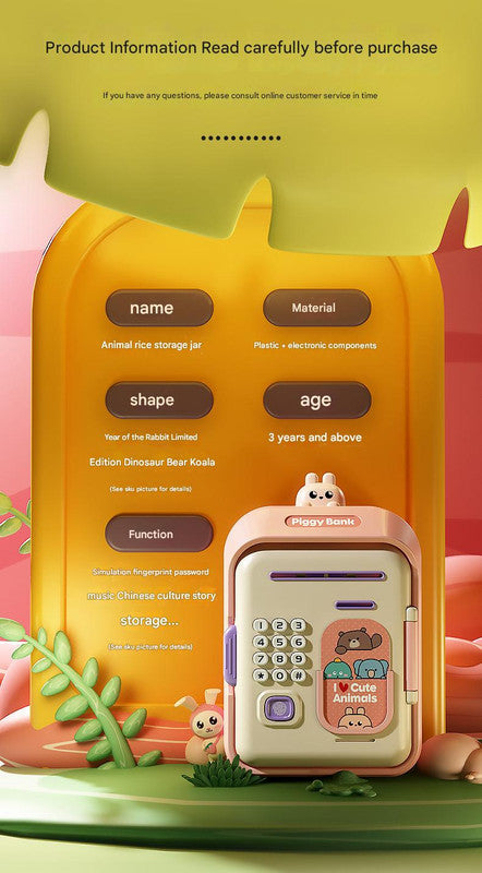 Interactive Kids' Piggy Bank Safe with Music, Stories & Password Lock(blue) 7