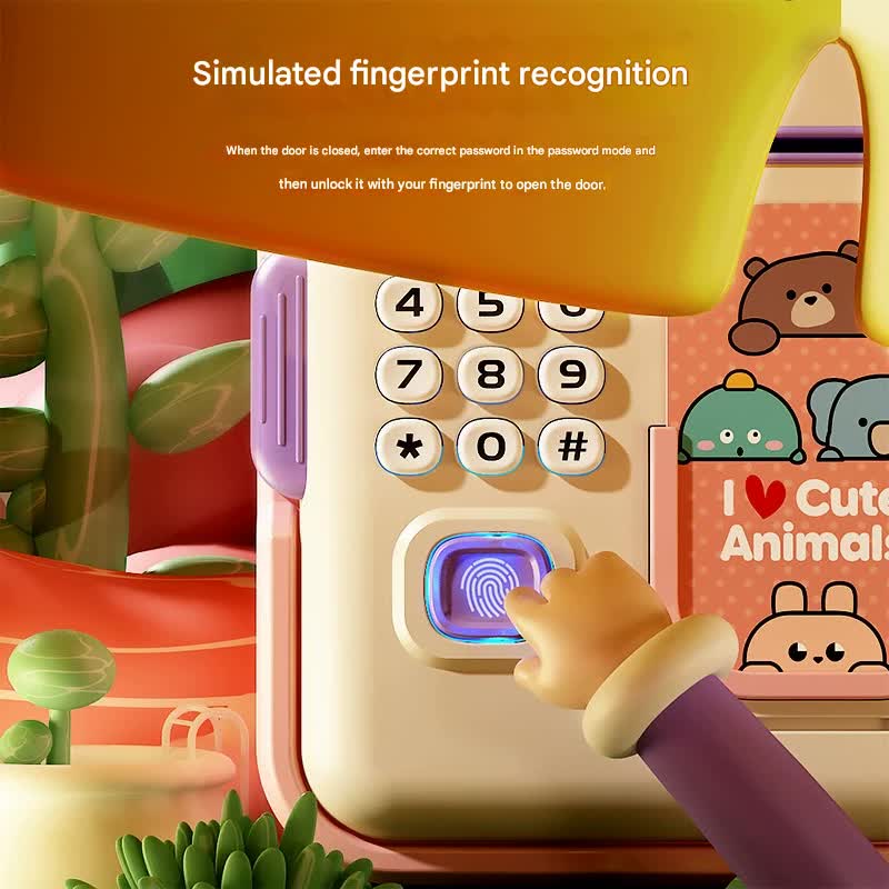 Interactive Kids' Piggy Bank Safe with Music, Stories & Password Lock(Cyan) 4