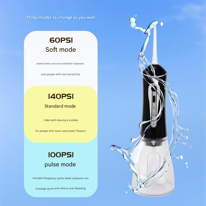 CharmHome Portable Oral Irrigator - 3 Modes, 140 PSI, IPX7 Waterproof(black) 4