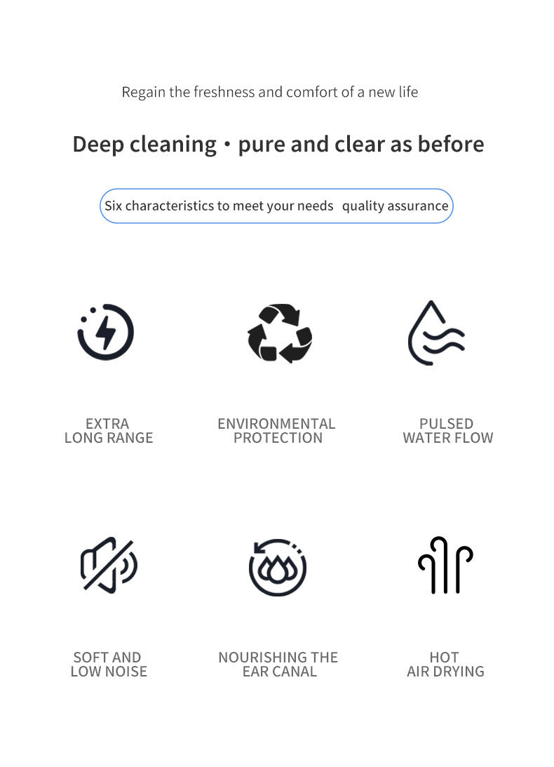 Automatic Electric Ear Wax Removal & Irrigation System - 5 Modes, USB-C, Hot Air Drying(white) 3