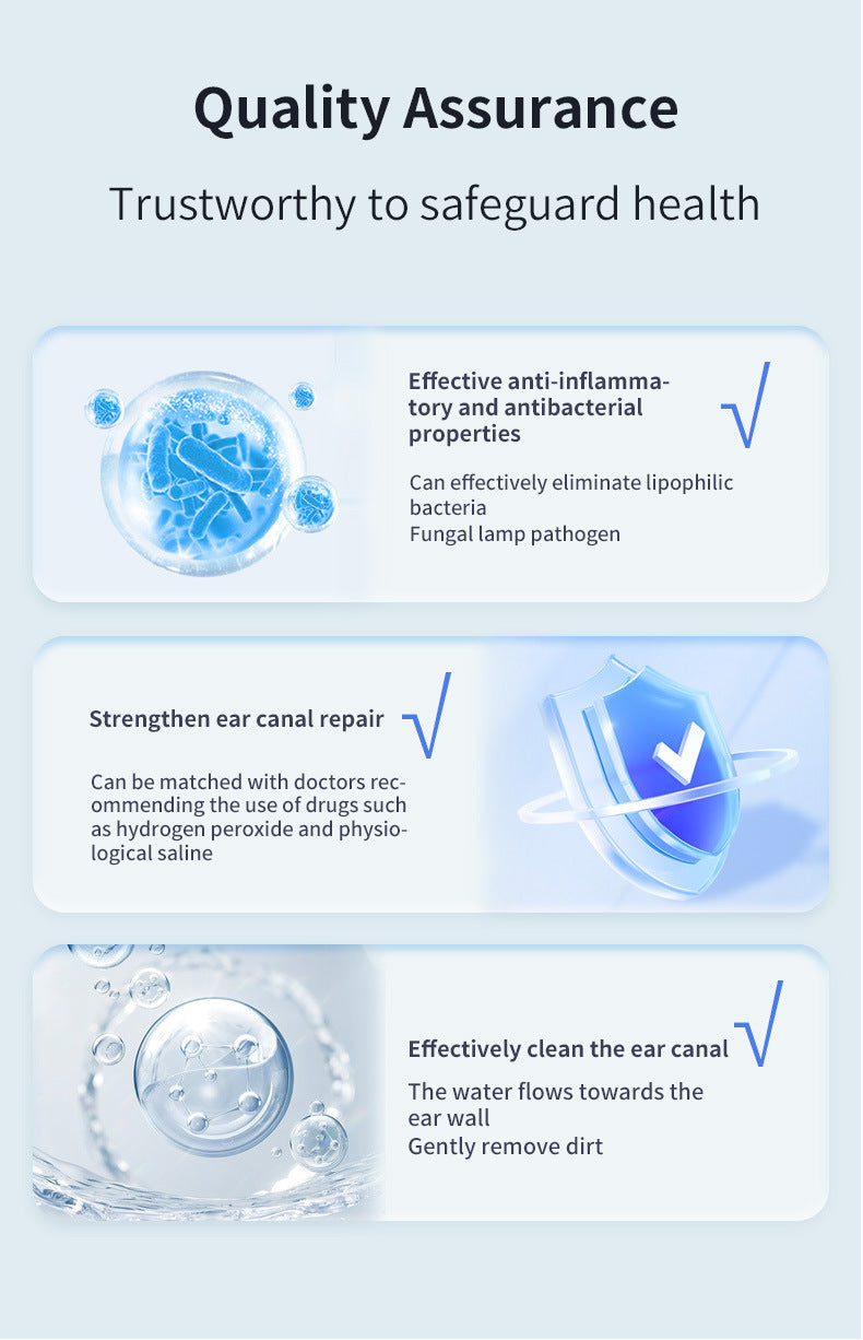 Automatic Electric Ear Wax Removal & Irrigation System - 5 Modes, USB-C, Hot Air Drying(white) 6