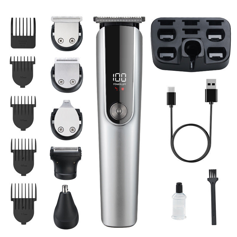 5-in-1 Professional Men's Grooming Kit - Cordless Hair Clipper, Beard Trimmer(Silver)