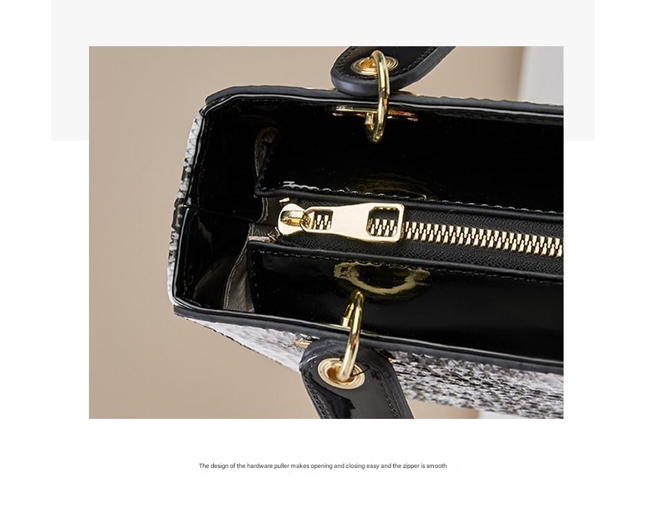 Chic Embossed Pattern Top Handle Bag - PU Leather Satchel with Detachable Shoulder Strap(white) 3