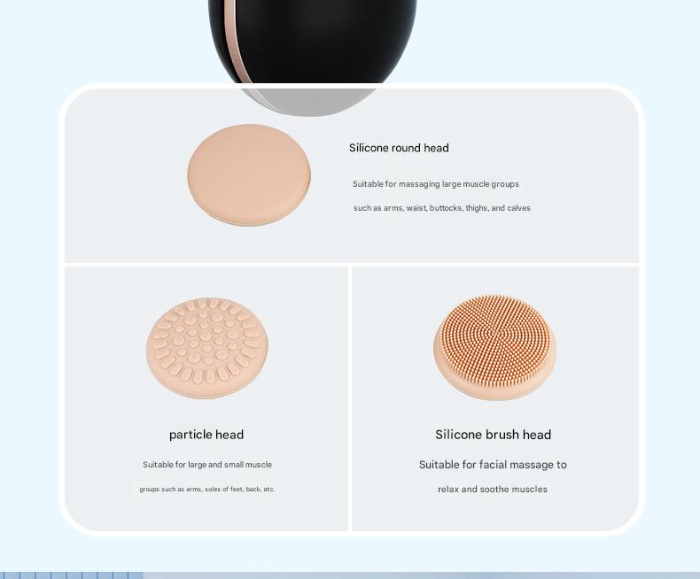 Mini Facial & Head Massager with Heat Therapy - USB-C Rechargeable, 3 Modes(white) 5