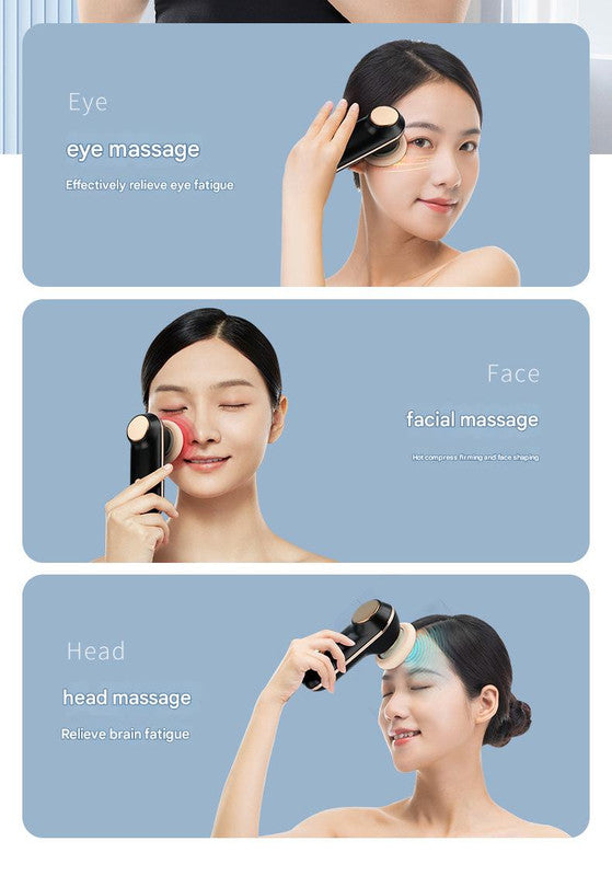 Mini Facial & Head Massager with Heat Therapy - USB-C Rechargeable, 3 Modes(Red) 6