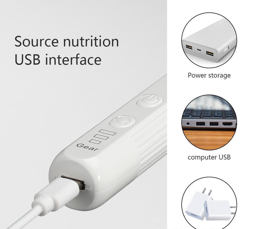 Portable Electric Nail Drill Pen Kit - USB-C Rechargeable, 3-Speed, High Torque, Low Heat(white) 4