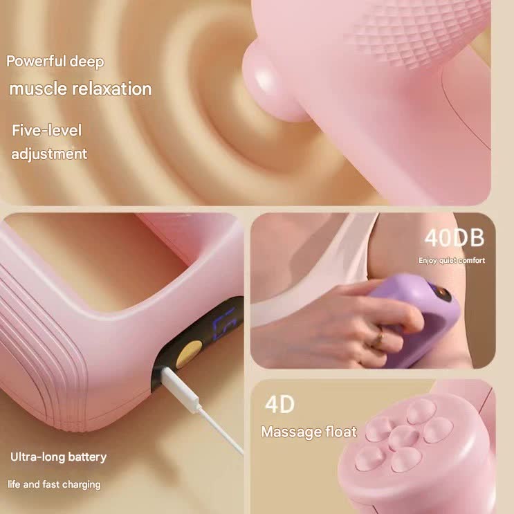 Portable Body Sculpting & Muscle Relaxation Massager with 8 Heads - 5 Speeds(pink) 4