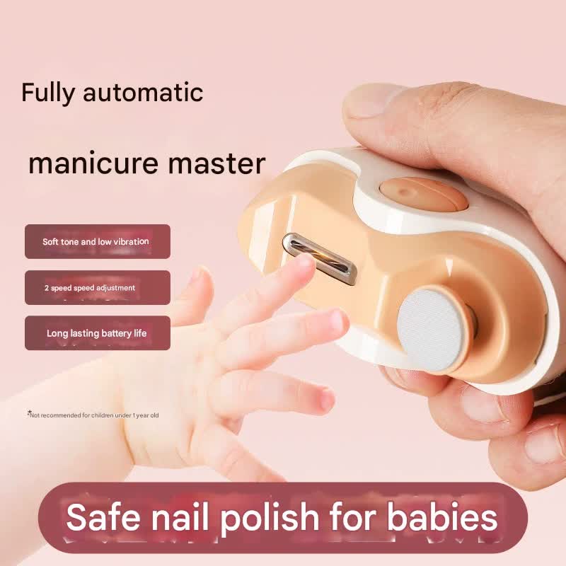 Red Electric Nail Clipper & Filer - 2 Speed, Low Noise, Safe for Babies (1yr+) & Adults