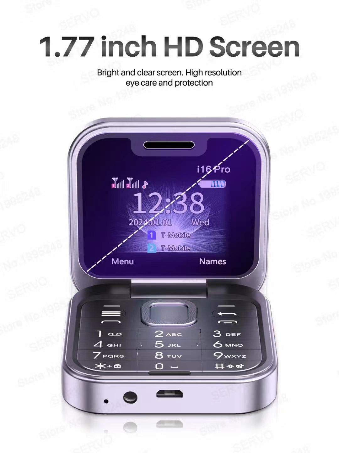 i16 Pro Mini Flip Phone - Dual SIM, AI Lens Digital Camera, Compact & Stylish Design(black) 5