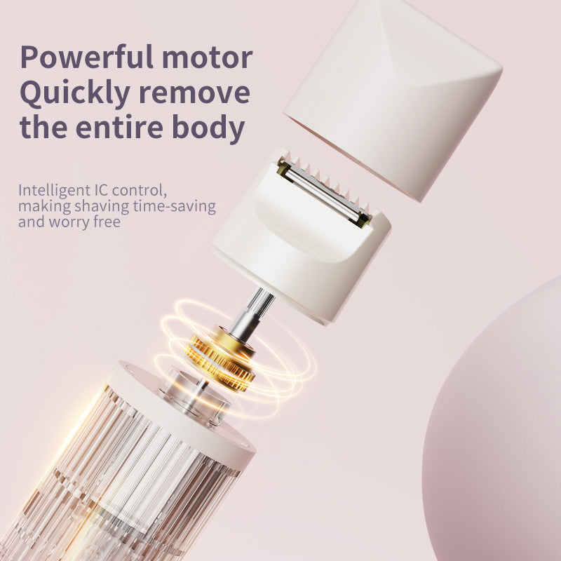 2-in-1 Electric Lady Shaver & Trimmer - Gentle Full Body Hair Removal, Portable & USB Rechargeable(Gradient pink) 3