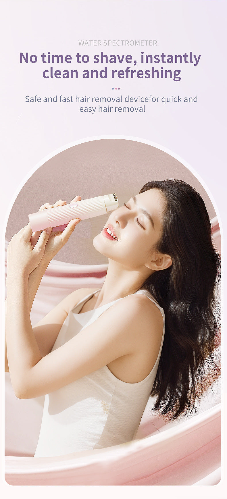 2-in-1 Electric Lady Shaver & Trimmer - Gentle Full Body Hair Removal, Portable & USB Rechargeable(Gradient Purple) 4