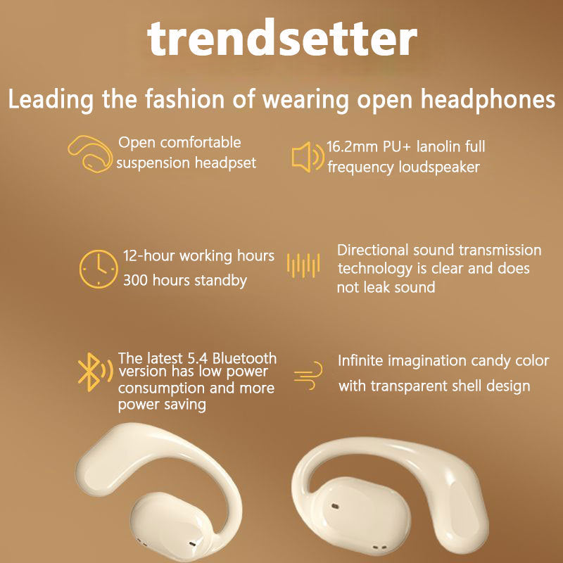 OWS Open-Ear TWS Earbuds with AI Translation - Bluetooth 5.4, 360 ACS Sound, LED Display Case(Pink) 4