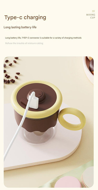 Automatic Self-Stirring Coffee Mug - 400ml, 5000RPM, USB-C Rechargeable with Trident Stirring Rod(green) 5