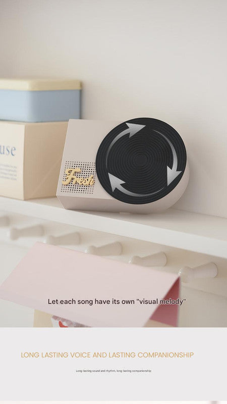 Retro Phonograph Bluetooth Speaker - Rotating Disc, Bluetooth 5.3, AUX/TF Card, 8H Playtime(Pink Green) 4