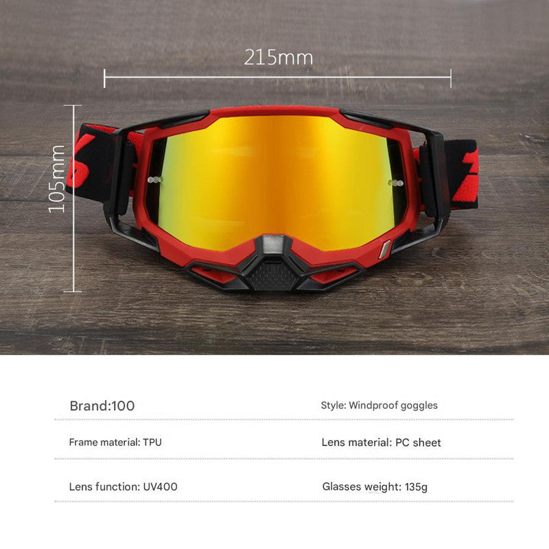 Pro Motocross Goggles - Windproof, UV400 Protection with TPU Frame & PC Lens, Adjustable Strap(Green frame,transparent lens) 3