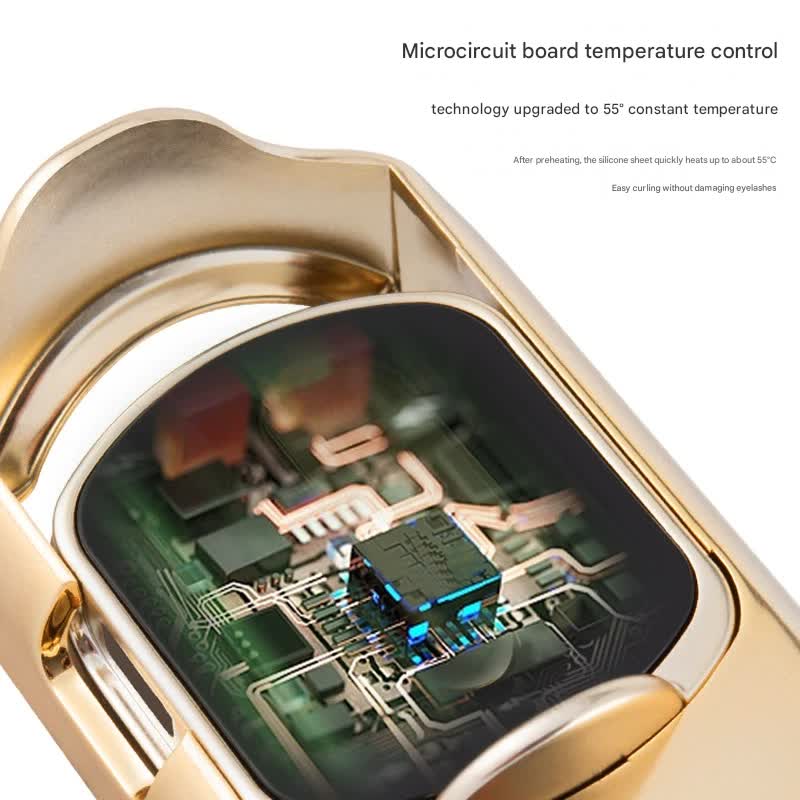 2pc Rechargeable Electric Heated Eyelash Curler - 55C Constant Temperature, LED Display, Gentle Curling(Beige) 3