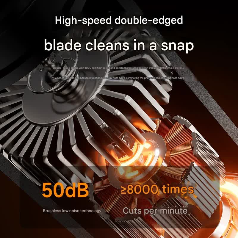 Electric Nose & Ear Hair Trimmer - USB-C Rechargeable, LED Display, Washable 360deg Head, Low Noise(silver) 3