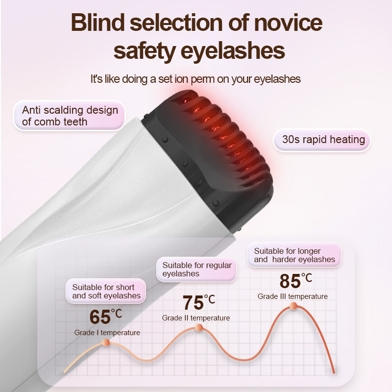 Rechargeable Heated Eyelash Curler - 3 Temperature Settings, 30s Rapid Heating & Anti-Scald Design(Pink) 3