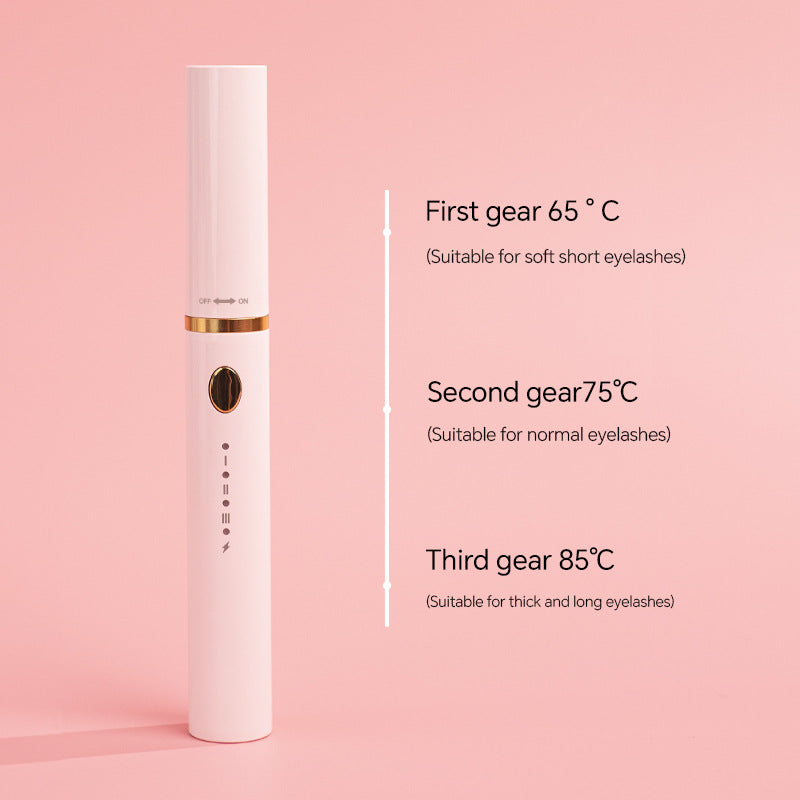 Rechargeable Heated Eyelash Curler Wand - 3 Temperature Gears, Type-C Charging, All-Day Curl(White) 3