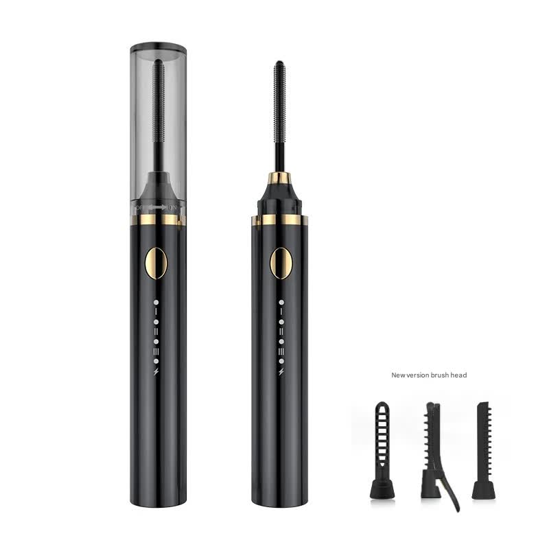 Rechargeable Heated Eyelash Curler Wand - 3 Temperature Gears, Type-C Charging, All-Day Curl(Black)