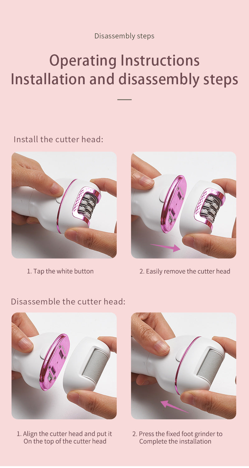 3-in-1 Ladies Electric Epilator, Shaver & Callus Remover with LED Display - Rechargeable & Waterproof(Gold) 8