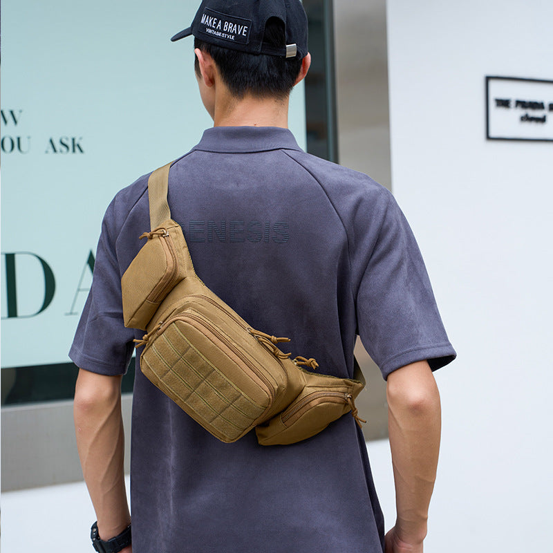 Tactical Waist Pack & Concealed Carry Bag - Multi-Pocket Fanny Pack with Adjustable Strap(Khaki) 4