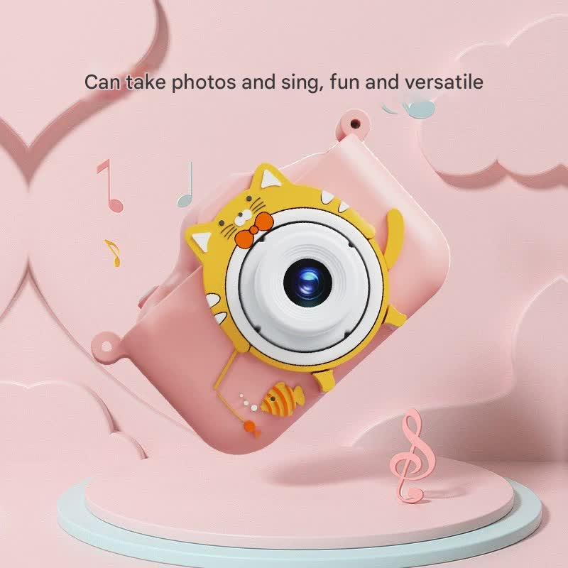 Digital Camera with Cute Cat Silicone Case - Dual Lens, 96MP, HD Screen & Music Playback(blue) 4