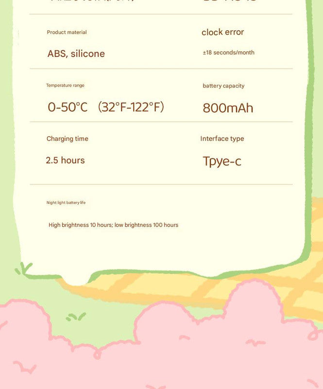 Cute Animal Digital Alarm Clock with Night Light, Temperature & Countdown Timer(Gray koala) 5