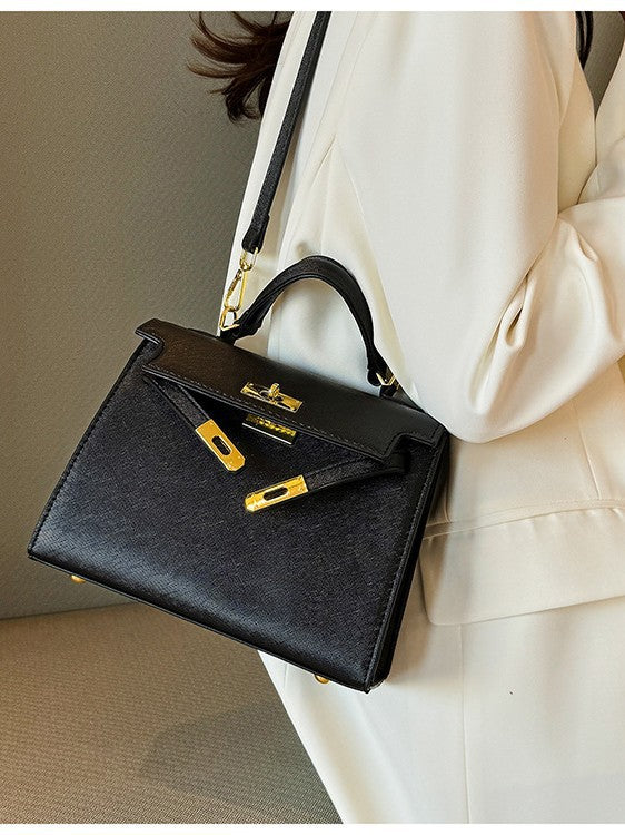 Elegant PU Leather Top Handle Satchel Bag - Versatile Crossbody & Shoulder Bag(black) 5