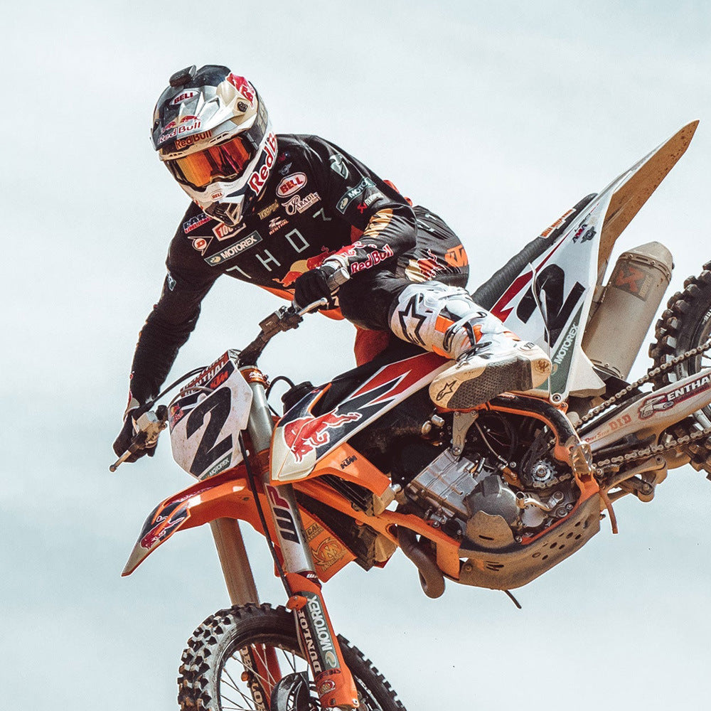 Professional Motocross & Ski Goggles - HiPER Lens, TPU Frame(Black frame with white straps-red lenses) 5