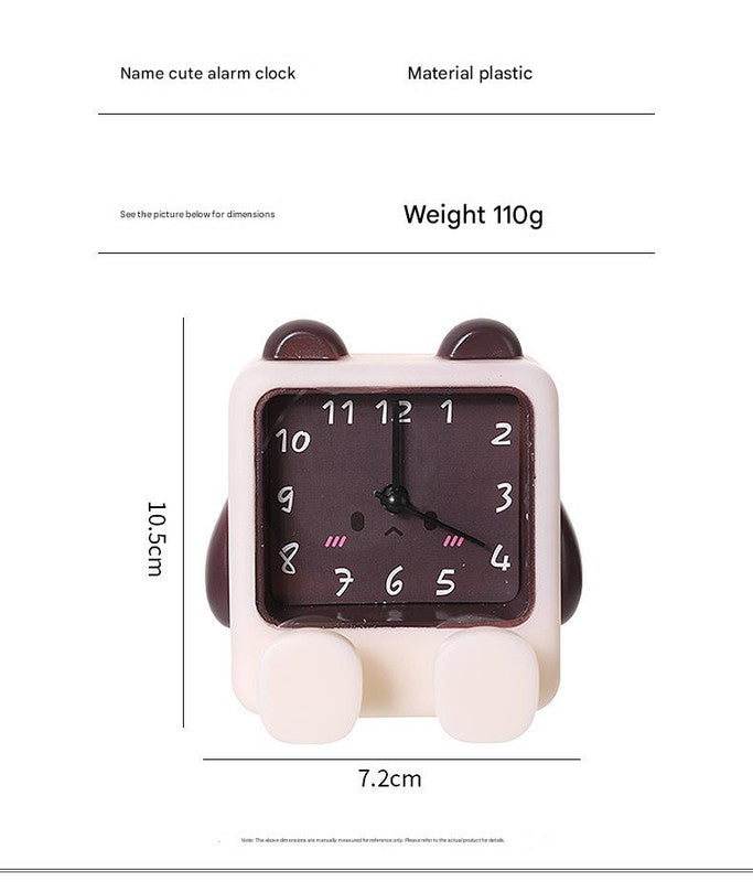 Adorable Cartoon Animal Alarm Clock - Silent Quartz Movement, Loud Alarm, Battery Operated(Beige) 3