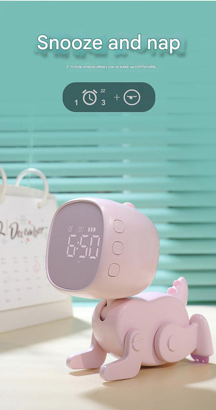 Adorable Dinosaur Alarm Clock & Visual Timer - Kids' Wake-Up Helper with Night Light & Multiple Ringtones(white) 4