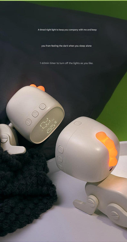 Adorable Dinosaur Alarm Clock & Visual Timer - Kids' Wake-Up Helper with Night Light & Multiple Ringtones(pink) 3