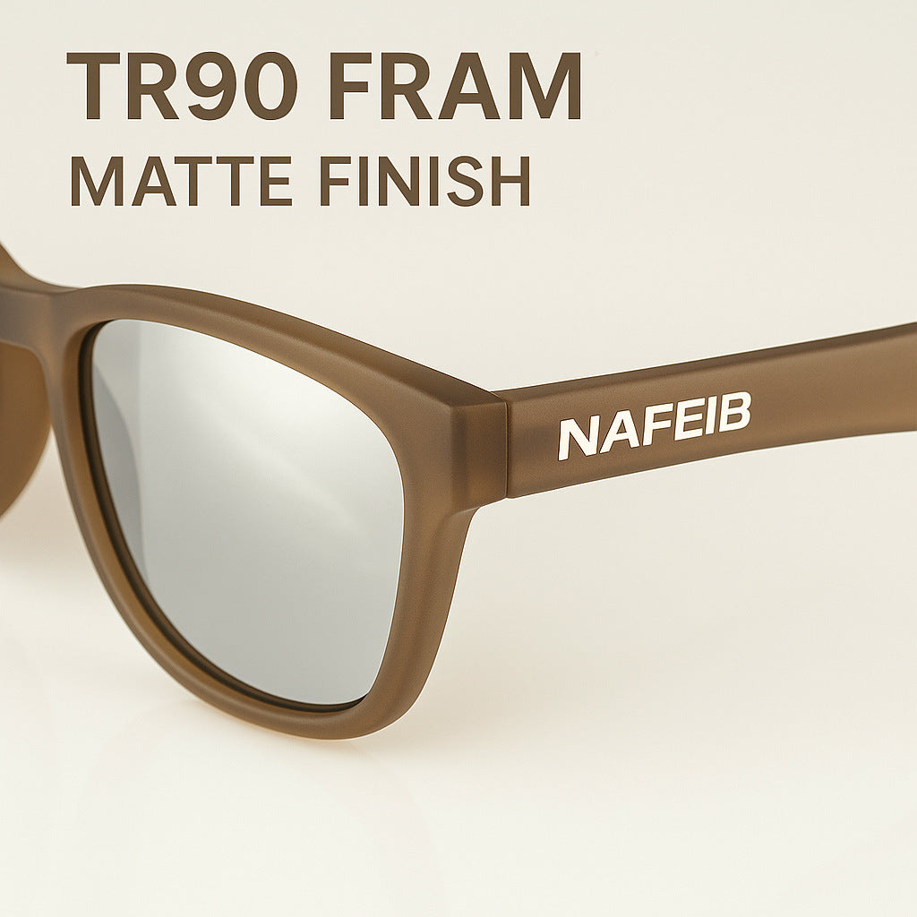 NAFEIB Polarized Sports Sunglasses - Lightweight TR90 Frame, UV400 Protection for Riding & Outdoor Activities(Black) 3