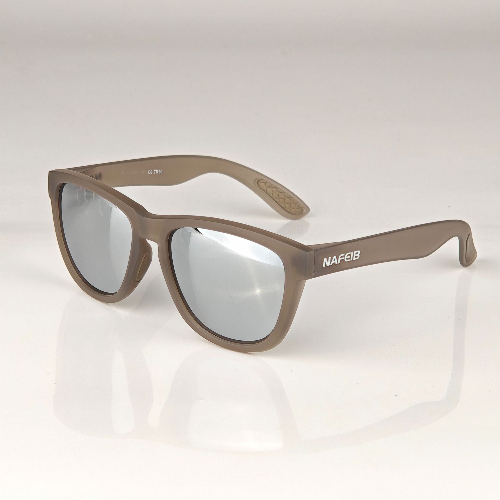 NAFEIB Polarized Sports Sunglasses - Lightweight TR90 Frame, UV400 Protection for Riding & Outdoor Activities(Transparent gray)