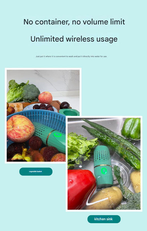 Wireless Fruit & Vegetable Purifier - Electrolytic Cleaning, Removes Residue, IPX7 Waterproof(white) 6