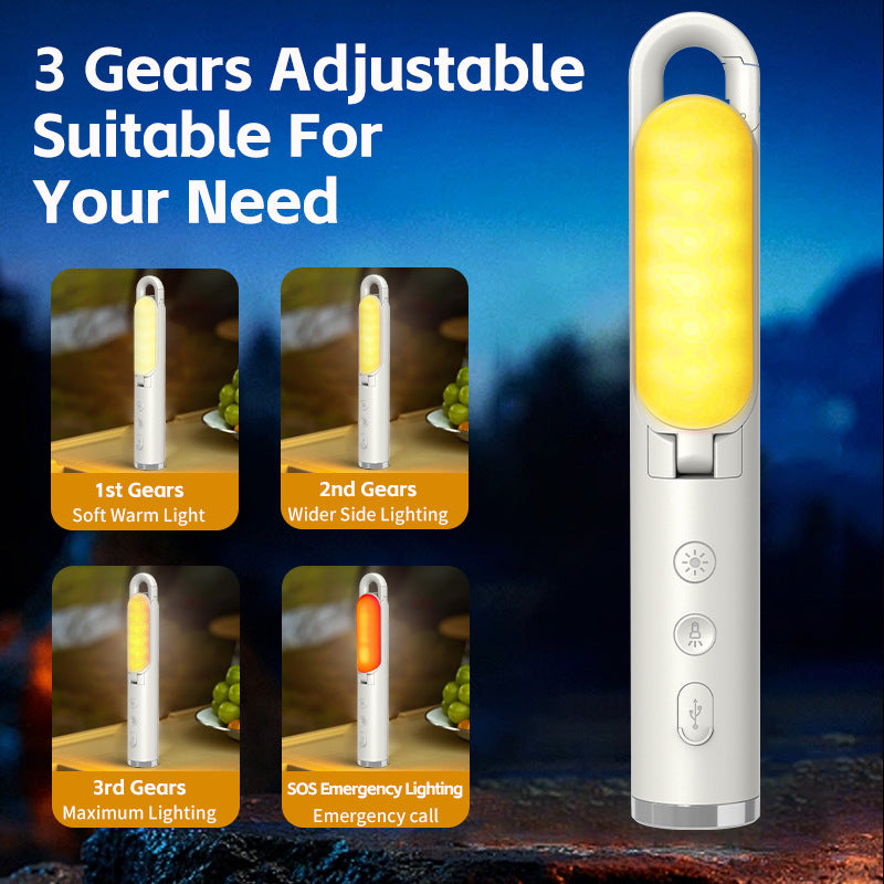 Multi-Function Folding LED Camping Lantern & Flashlight - USB Rechargeable, 3 Light Modes + SOS(Black) 4
