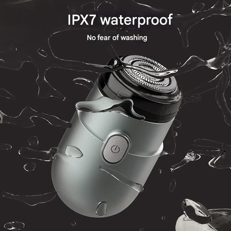 Mini Electric Rotary Shaver - IPX7 Waterproof, 2 Speed Modes, 90-Day Battery Life, USB Rechargeable(Blue) 3