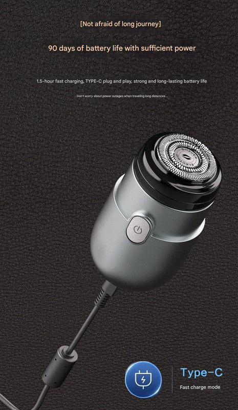 Mini Electric Rotary Shaver - IPX7 Waterproof, 2 Speed Modes, 90-Day Battery Life, USB Rechargeable(Yellow) 4