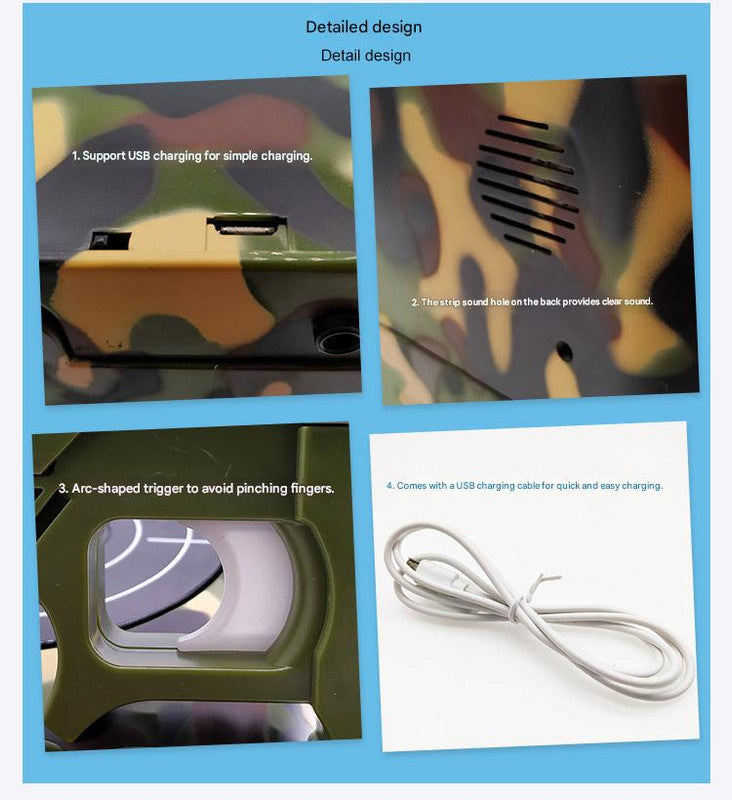 Gun Alarm Clock - Target Shooting Alarm with Infrared Gun, Recordable Alarm & Game Modes(Camouflage) 5